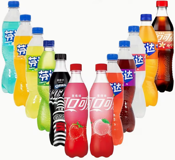 Fanta and Coca-Cola bottles in exotic flavors