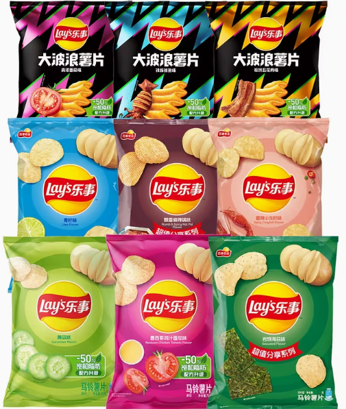 Lay's potato chips in assorted Asian flavors