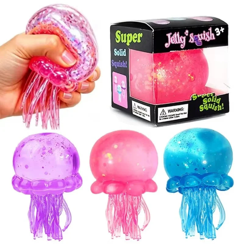 Slow-Rising Taffy Texture Glitter Squishy Jellyfish