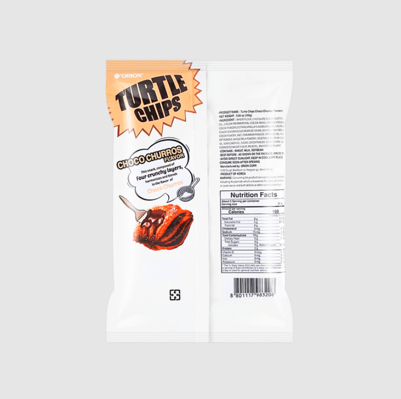 Orion Turtle Chips Choco Churros Flavor