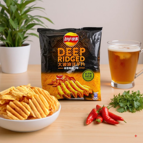 Lay's Deep Ridged Pepper Fried Chicken Flavor