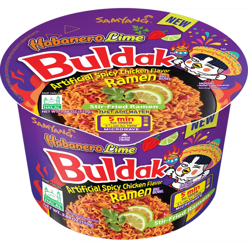 Buldak Ramen Habanero Lime Flavor Big Bowl