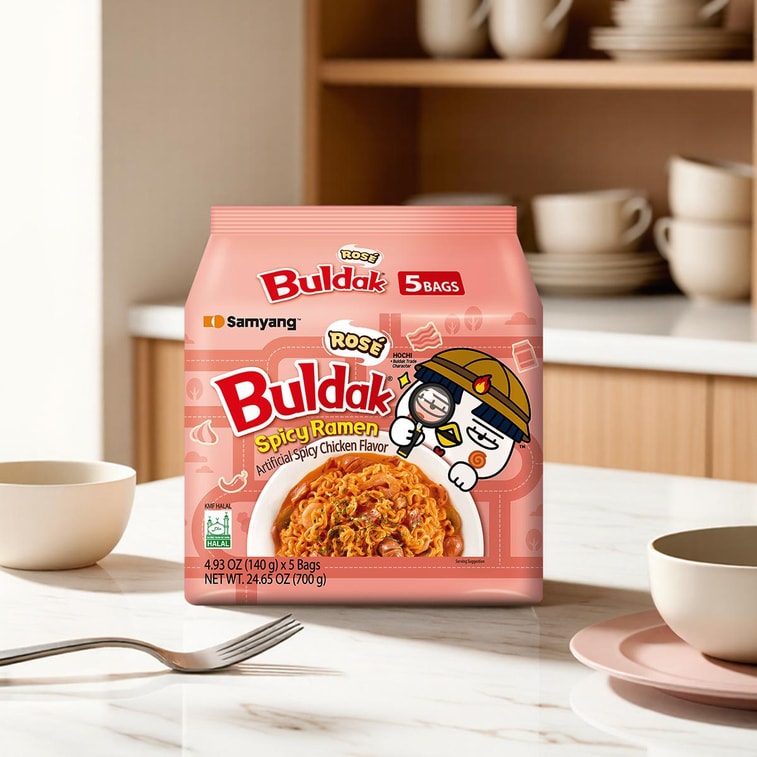 Buldak Artificial Spicy Chicken Flavor Ramen Rose  