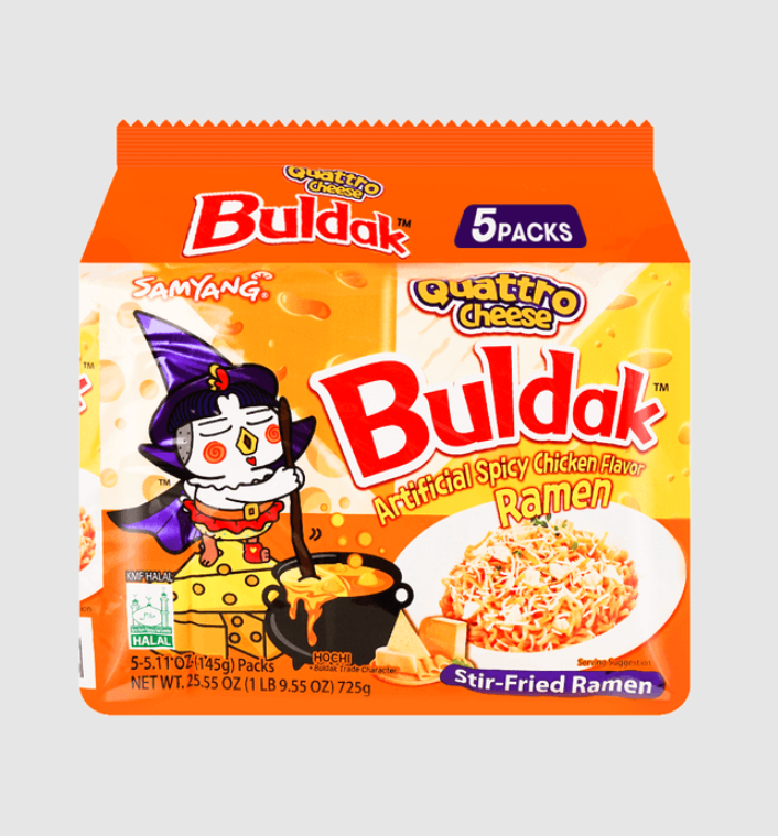 Buldak  Artificial Spicy Chicken Flavor Ramen Quattro Cheese