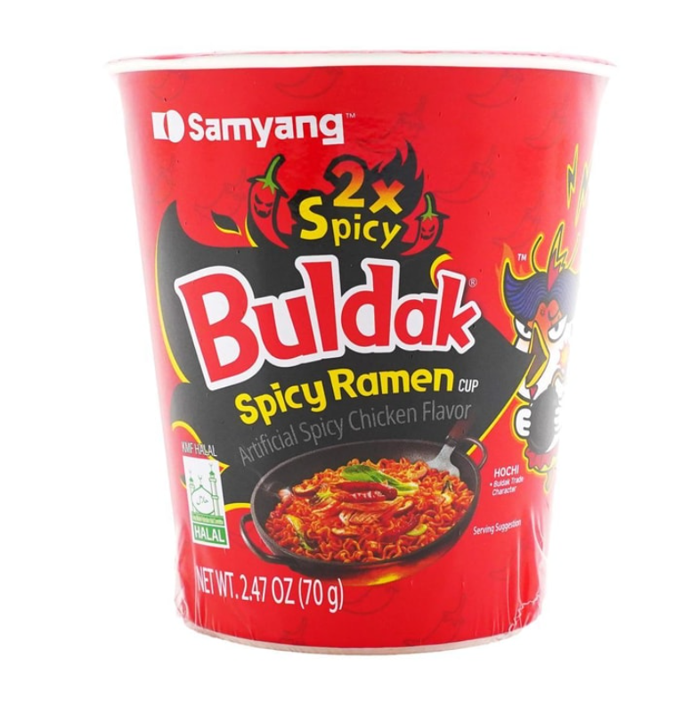 Buldak Artificial Spicy Chicken Flavor Ramen 2X Spicy (Cup) 