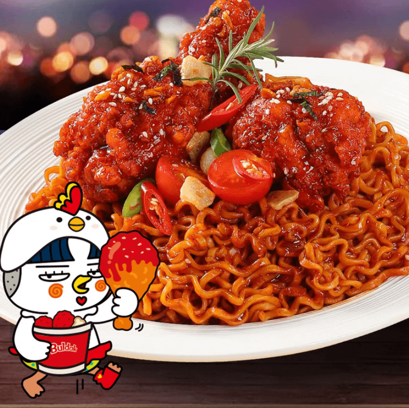 Buldak Artificial Spicy Chicken Flavor Ramen Sweet&Spicy Korean Chicken Flavor (6 Big Bowls)